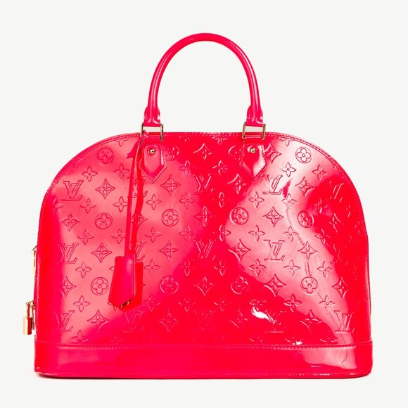 Louis Vuitton Alma GM Rose Pop Monogram Vernis Tote - Picture 1 of 12
